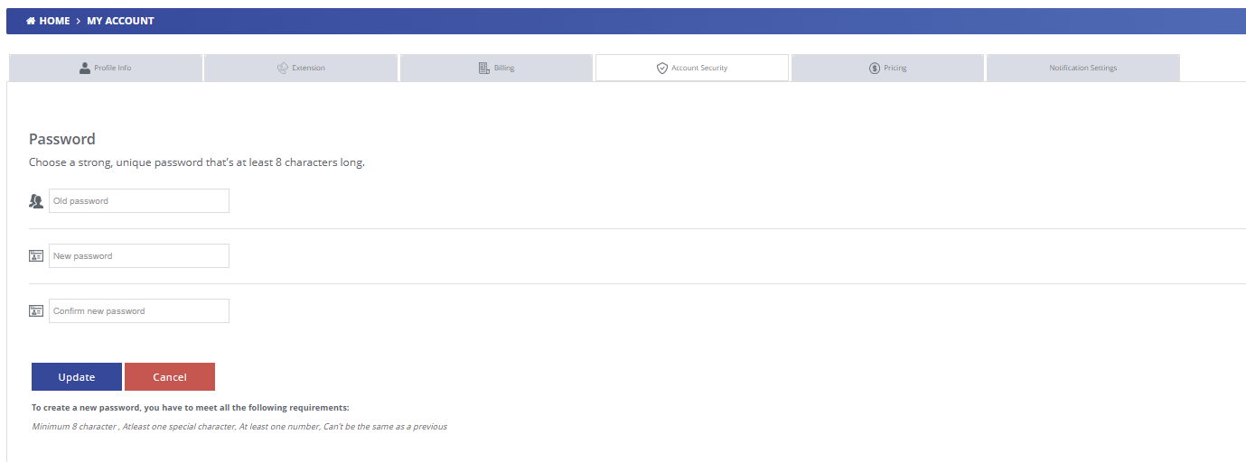 Account Security Settings