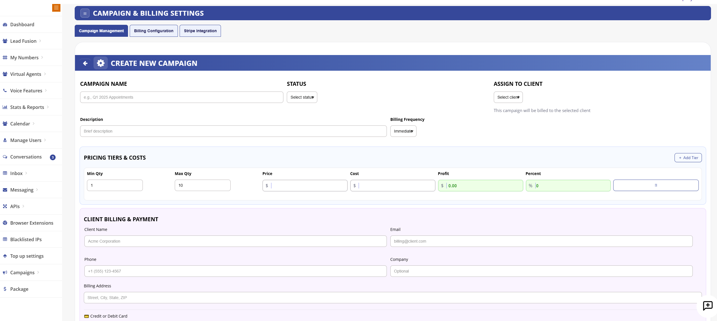 Campaign Creation Form