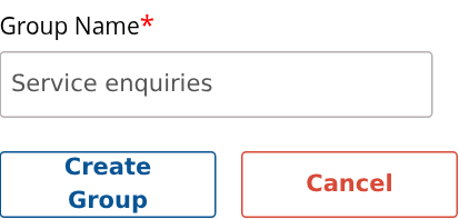 New group name with Create Group and Cancel