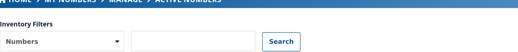 Inventory filter and number search