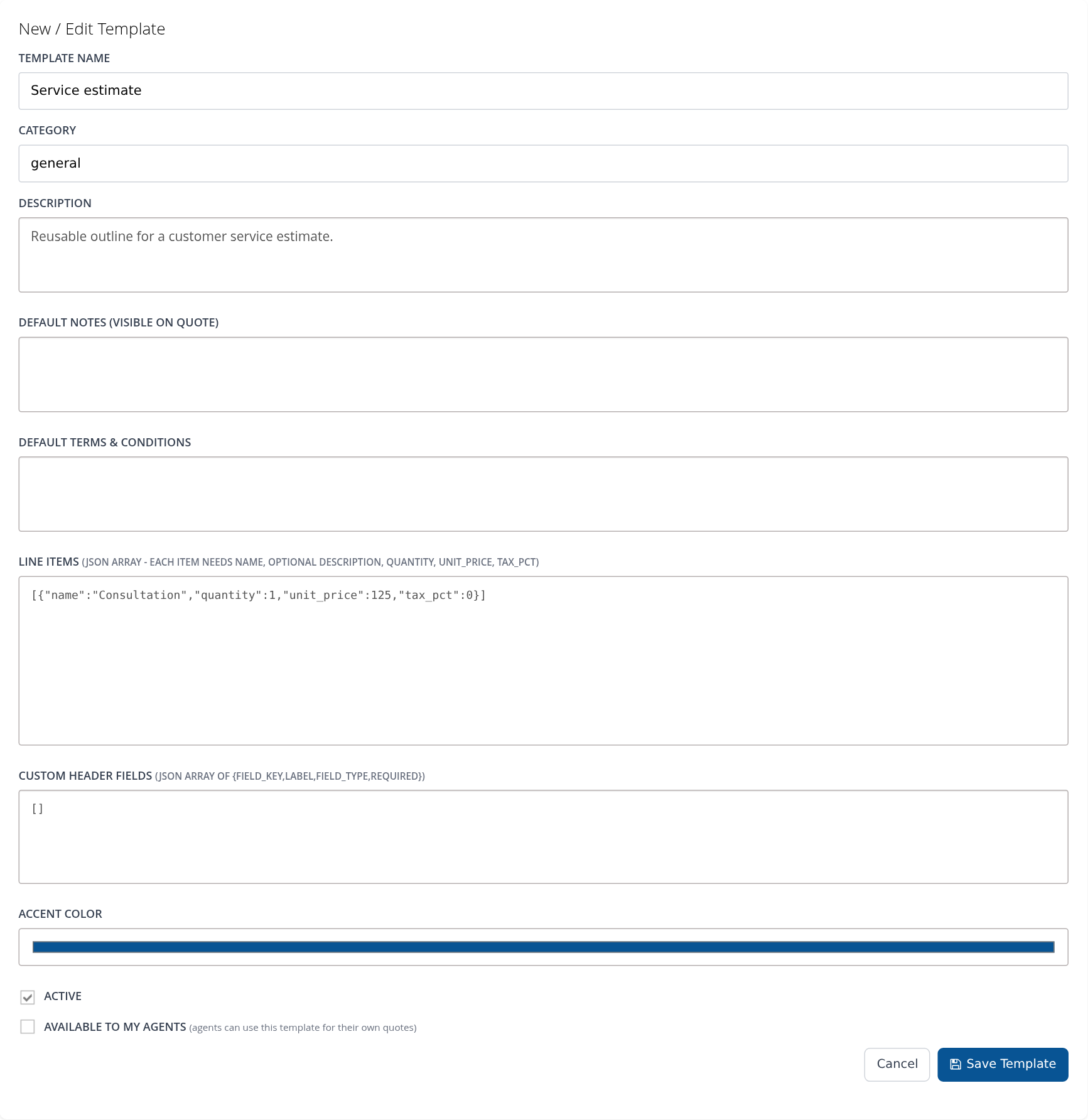 New template fields and sharing controls
